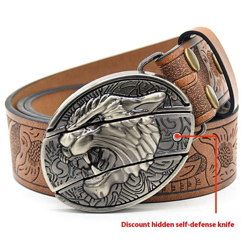Predator Leather Belt-Handcrafted Wild Edition