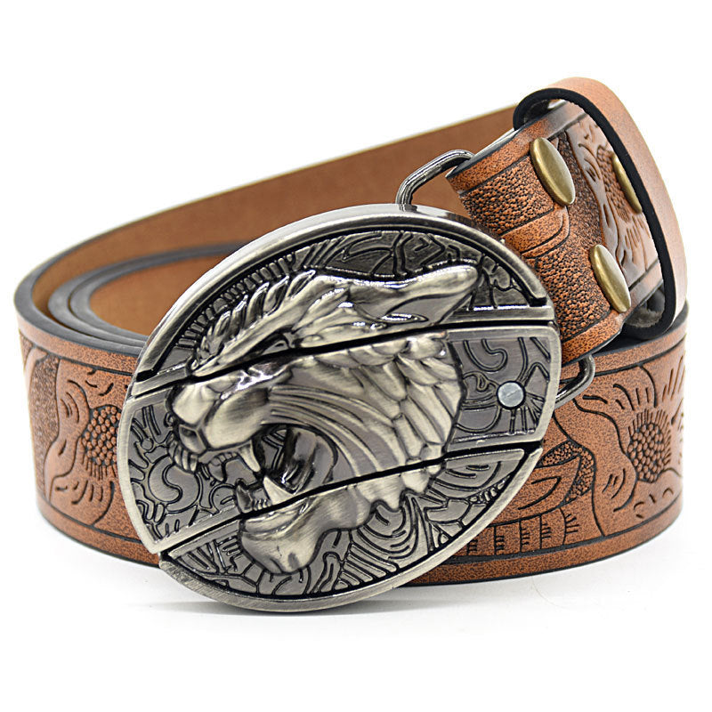 Predator Leather Belt-Handcrafted Wild Edition